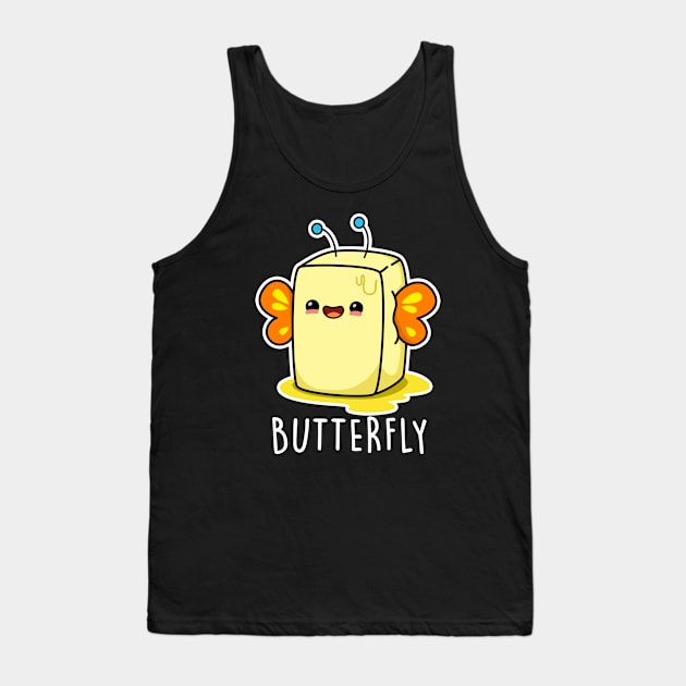 Butterfly Cute Butter Pun Tank Top by punnybone